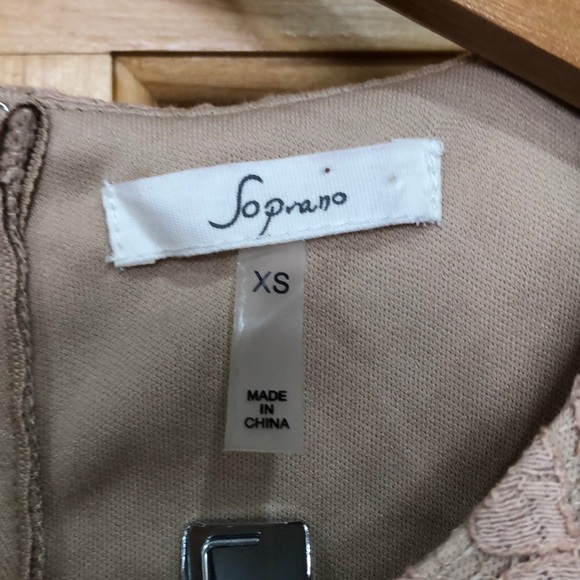 Soprano Tan Lace Dress with Mesh - Picture 6 of 7